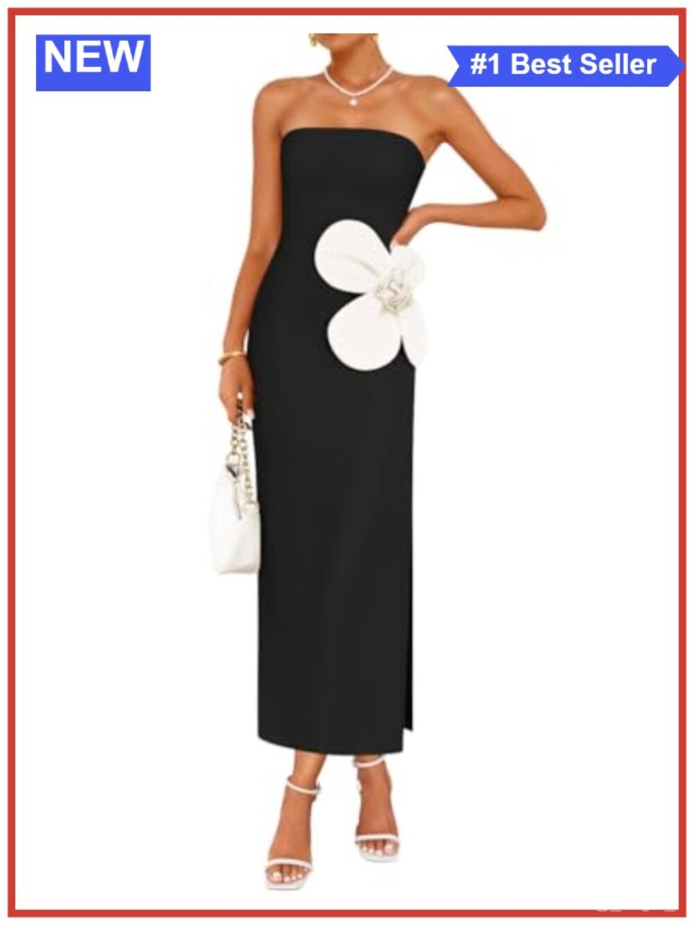 ZESICA Strapless Bodycon Maxi Dress 62% Rayon 33% Polyester 5% Elastane Summer